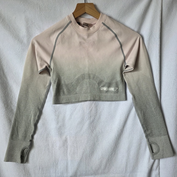 🧡 Ombre Long Sleeve Crop Top - Picture 2 of 6